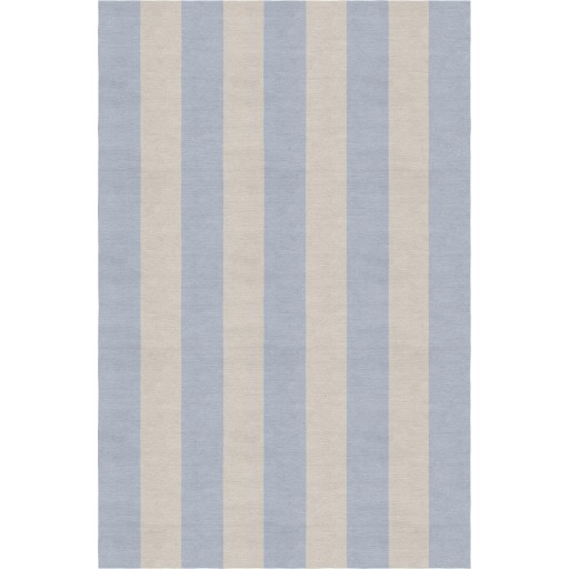 Handmade Silver Light Blue VSAE12BP11 Stripe Rugs 5'X8'