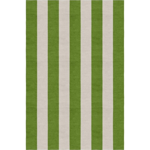 Handmade Silver Green VSAE12CL03 Stripe Rugs5'X8'