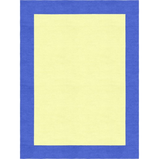 Henley Hand-Tufted Persian Blue Yellow HENBORYGPRB Border Rug 6' X 9'