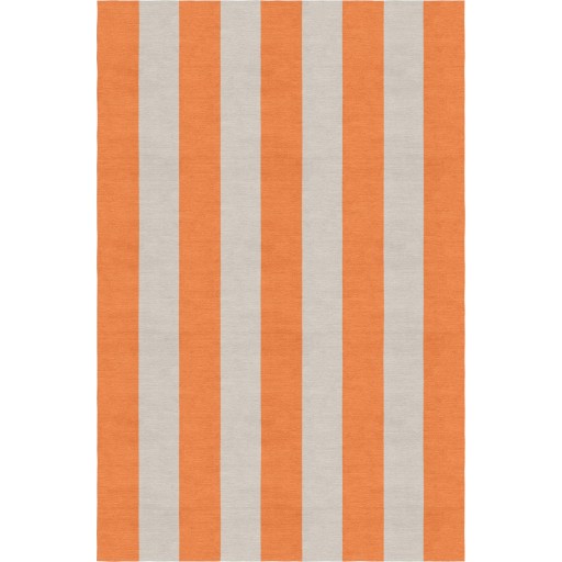 Handmade Silver Orange VSAE12DL04 Stripe Rugs8'X10'
