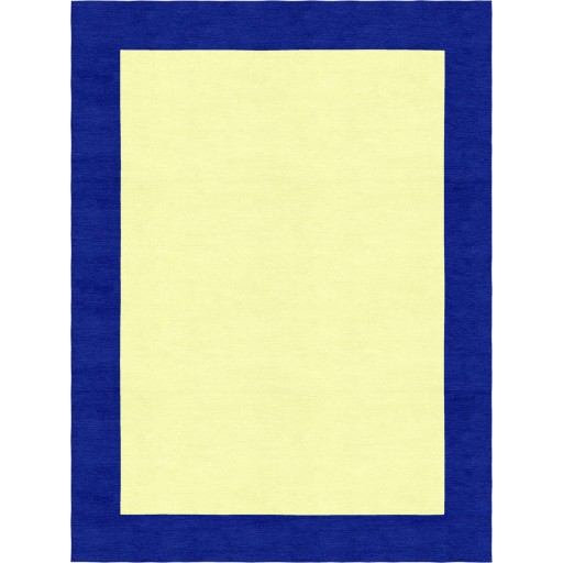 Henley Hand-Tufted Navy Blue Yellow HENBORYGNVB Border Rug 6' X 9'