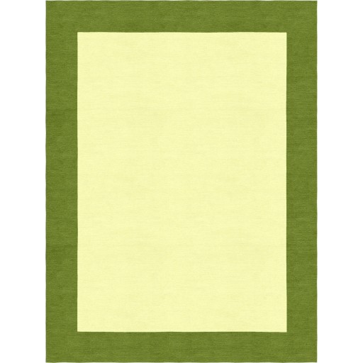 Henley Hand-Tufted Olive Green Yellow HENBORYGOVG Border Rug 6' X 9'
