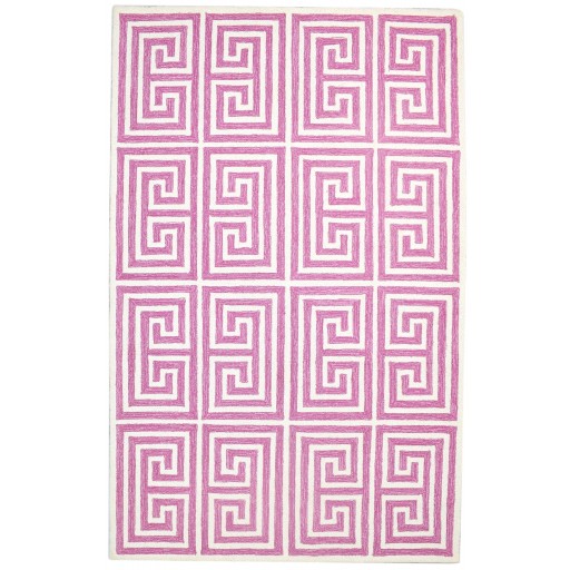 Modern Hand Tufted Wool Pink 5' x 8' Rug