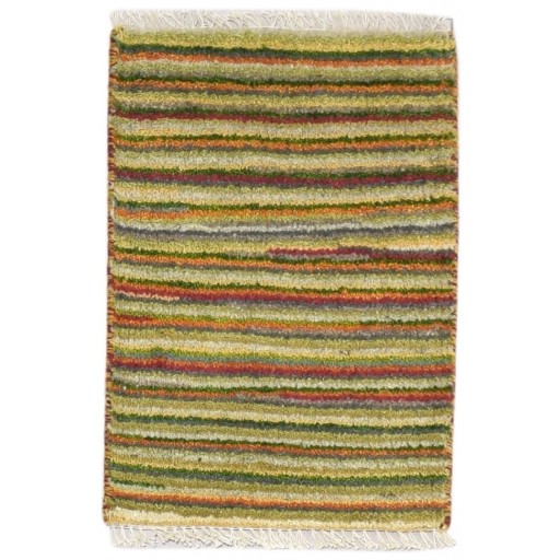 Modern Hand Knotted Wool Green 1' x 2' Rug