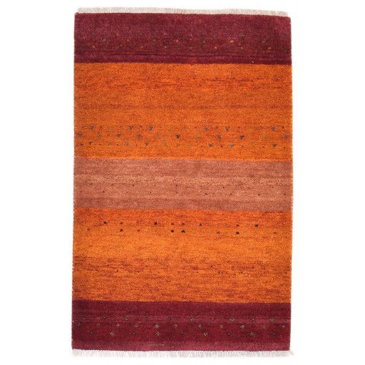 Traditional-Persian/Oriental Hand Knotted Wool Orange 3' x 5' Rug