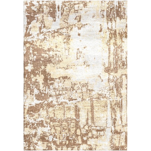 Sandal Brown / Spanish White Silken Modern 9x9 Square Rug