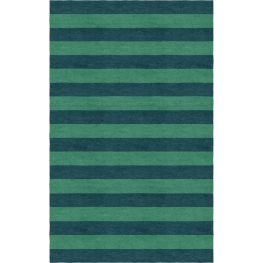 Handmade Green Teal HSCG01CH05 Stripe Rugs 5'X8'