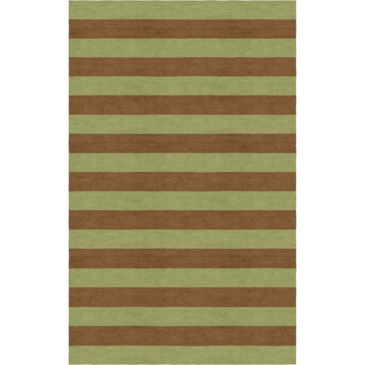 Handmade Olive Brown HSCP07DB04 Stripe Rugs 8'X10'