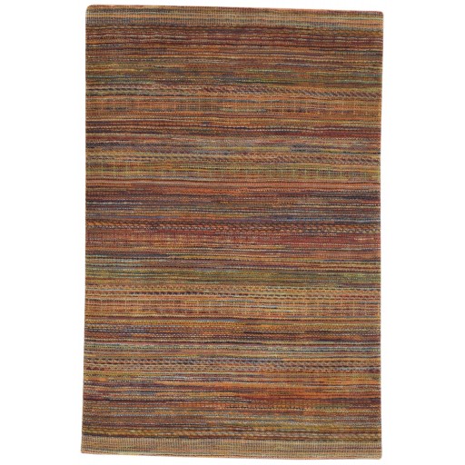 Modern Hand Knotted Wool Rust 4' x 7' Rug