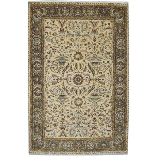 Traditional-Persian/Oriental Hand Knotted Wool Ivory 6' x 9' Rug