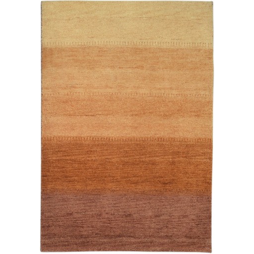Modern Hand Knotted Wool Rust 4' x 5' Rug