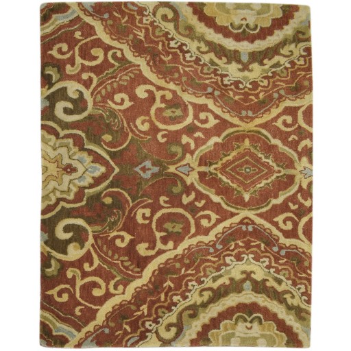 Traditional-Persian/Oriental Hand Tufted Wool Rust 4' x 5' Rug