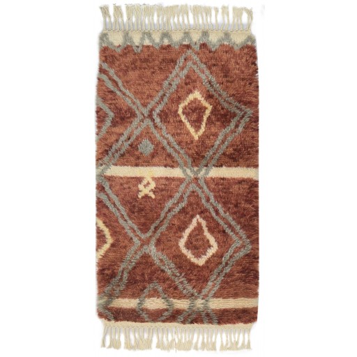 Shag Hand Knotted Wool Rust 3' x 5' Rug