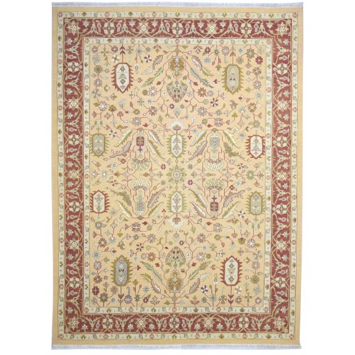 Traditional-Persian/Oriental Hand Knotted Wool Peach 9' x 11' Rug