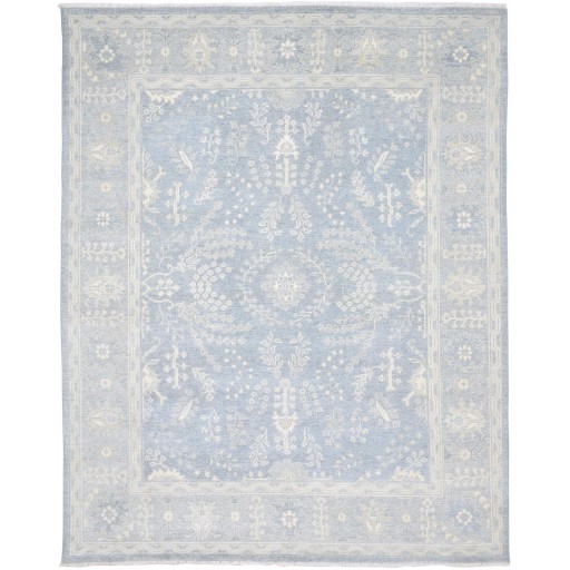 Traditional-Persian/Oriental Hand Knotted Wool Silk Blend Blue 8' x 10' Rug