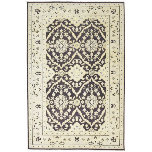 Traditional-Persian/Oriental Hand Knotted Wool Brown 6' x 8' Rug
