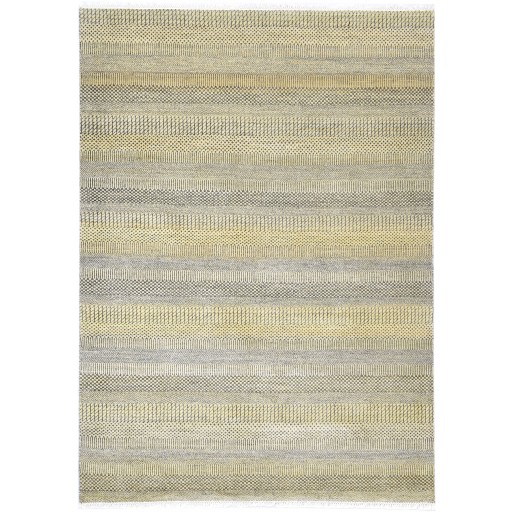 Modern Hand Knotted Wool Gold 5' x 8' Rug
