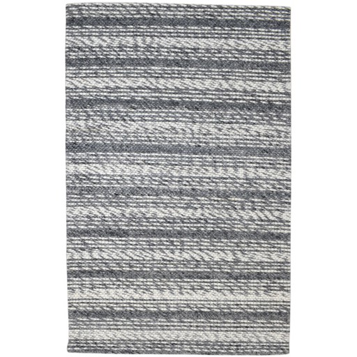 Modern Hand Woven Wool Charcoal 5' x 8' Rug