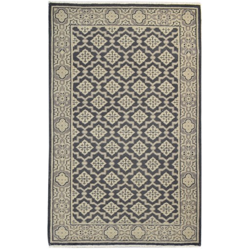 Traditional-Persian/Oriental Hand Knotted Wool Black 4' x 5' Rug