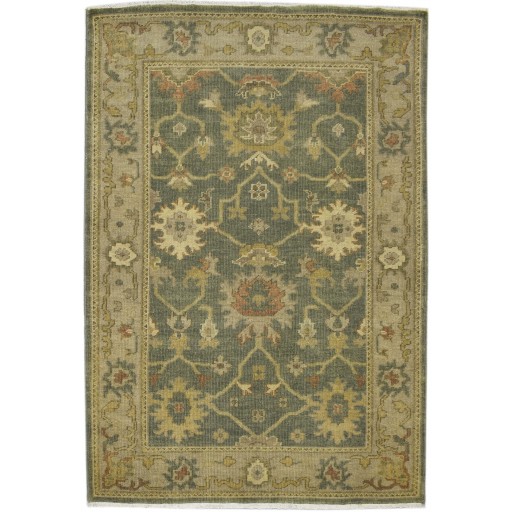 Traditional-Persian/Oriental Hand Knotted Wool Green 4' x 6' Rug
