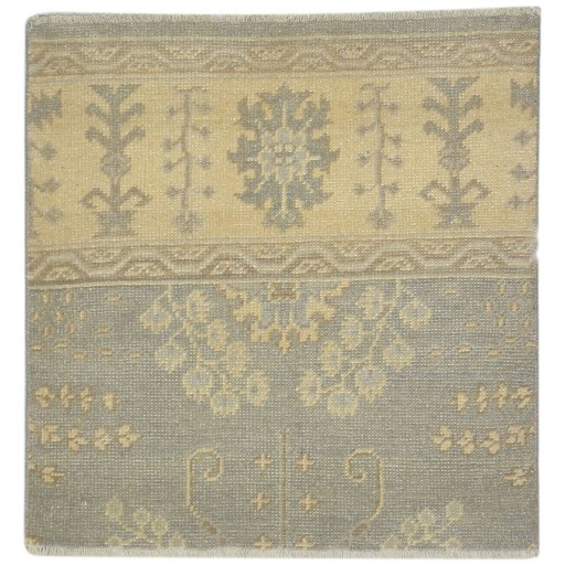 Traditional-Persian/Oriental Hand Knotted Wool Grey 2' x 2' Rug