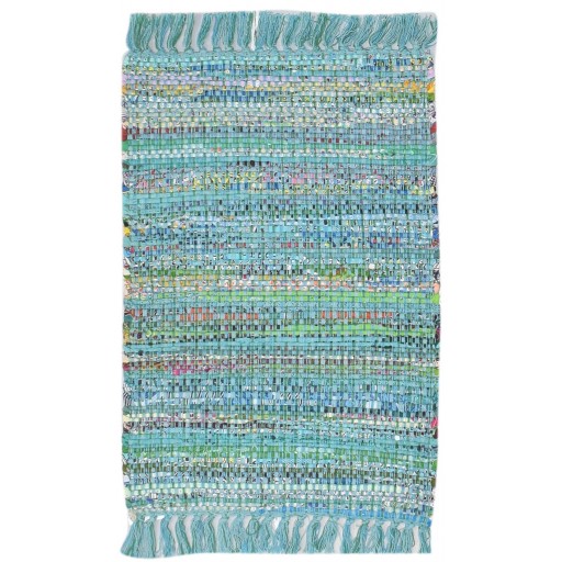 Modern Hand Woven Wool / Nylon Blend Blue 2' x 3' Rug