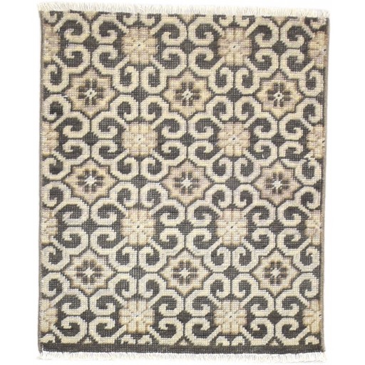 Modern Hand Knotted Wool Charcoal 2'6 x 3' Rug