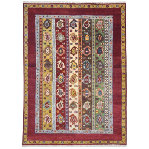 Traditional-Persian/Oriental Hand Knotted Wool Red 5' x 9' Rug