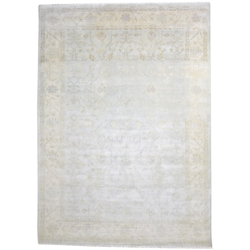 Traditional-Persian/Oriental Hand Knotted Wool Silk Blend Grey 10' x 14' Rug