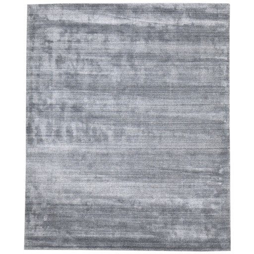 Modern Handloom Wool Silk Blend Dark Grey 7' x 8' Rug