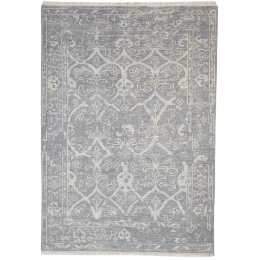 Traditional-Persian/Oriental Hand Knotted Wool Dark Grey 5' x 7' Rug