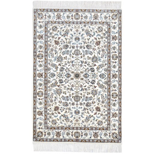Traditional-Persian/Oriental Hand Knotted Wool Off-White 4' x 6' Rug