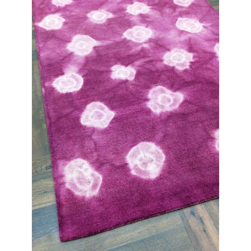 Handmade Woolen Shibori Green / Pink Area Rug t-009 5x8