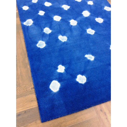 Handmade Woolen Shibori Blue Area Rug t-337 5x8