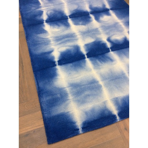 Handmade Woolen Shibori Blue Area Rug t-458 5x8