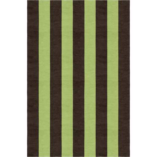 Handmade Brown Green VSAC03CL07 Stripe Rugs 6'X9'