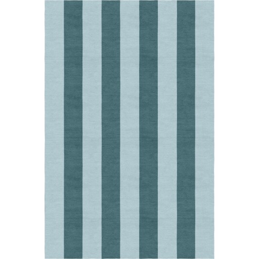 Handmade Light Blue Gray VSCF10CF04 Stripe Rugs 5'X8'
