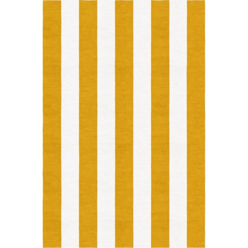 Handmade Dark Gold White VSDH06AH12 Stripe Rugs 5'X8'