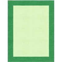 Henley Hand-Tufted Dark Green Green HENBORGGDKG Border Rug 6' X 9'