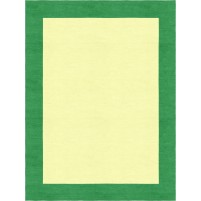 Henley Hand-Tufted Dark Green Yellow HENBORYGDKG Border Rug 5' X 8'