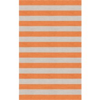 Handmade Silver Orange HSAE12DL04 Stripe Rugs 6'X9'
