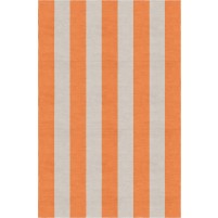 Handmade Silver Orange VSAE12DL04 Stripe Rugs5'X8'