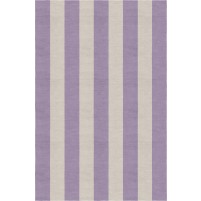 Handmade Silver Violet VSAE12EN08 Stripe Rugs 6'X9'