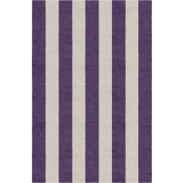 Handmade Silver Dark Violet VSAE12EN05 Stripe Rugs 5'X8'