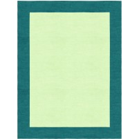 Henley Hand-Tufted Teal Green HENBORGGTEL Border Rug 5' X 8'
