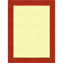 Henley Hand-Tufted Apple Red Yellow HENBORYGAPR Border Rug 5' X 8'