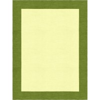 Henley Hand-Tufted Olive Green Yellow HENBORYGOVG Border Rug 5' X 8'