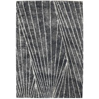 Modern Hand Tufted Wool Black 5' x 8' Rug