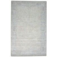 Erased Hand Tufted Wool Grey 5' x 8' Rug