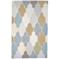Modern Hand Tufted Wool Colorful 5' x 8' Rug